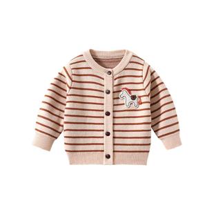 贝肽斯儿童毛衣加厚针织衫秋冬宝宝女童男童毛衣外套纯棉毛线衣S