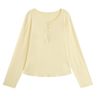 YUZI鱼子上衣U领T恤正肩大码女装微胖mm显瘦遮肉修身百搭舒适轻盈