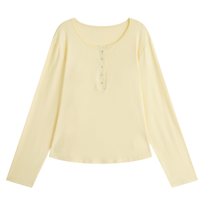 YUZI上衣U领T恤正肩轻盈