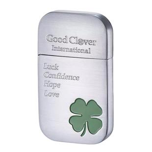 幸运四叶草砂轮充气翻盖明火金属打火机简约个性创意送男朋友女友