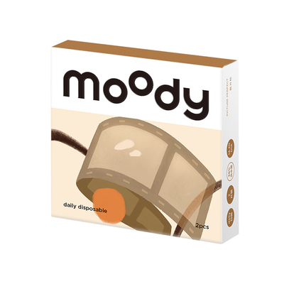 moody日抛2片美瞳热卖冷泡乌龙茶旷野光影胶片棕彩色隐形眼镜正品