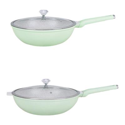 GiPP靓彩抗菌不粘锅炒锅电磁炉燃气灶家用平底锅煎锅30cm带玻璃盖