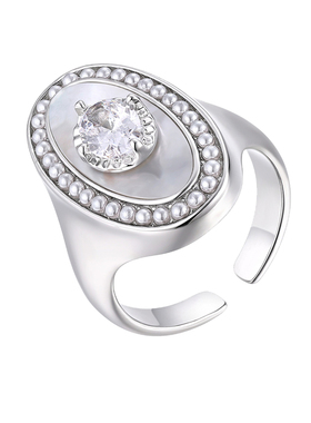 【自营】VITARING戒指女开口可调节指环小众设计欧美珍珠夸张手饰