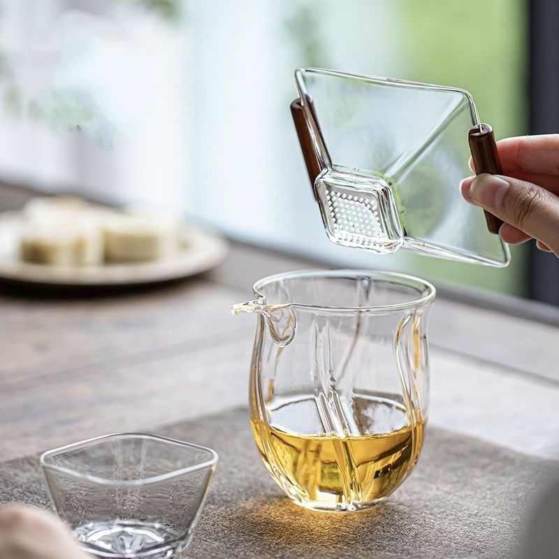 新款玻璃茶漏茶滤茶叶过滤网漏斗茶隔泡茶功夫茶具配件高档滤茶器
