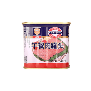 上海梅林午餐肉蓝白罐头340g罐装火锅泡面搭档速食应急储备食品