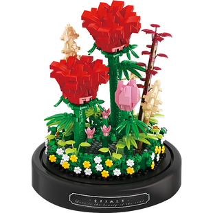 diy手工拼装花束积木森宝向日葵玫瑰永生拼图女520情人节生日礼物