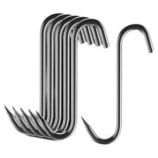 加粗S型晒腊肉挂钩挂肉钩子不锈钢304大号实心挂猪肉香肠烤鸭尖头