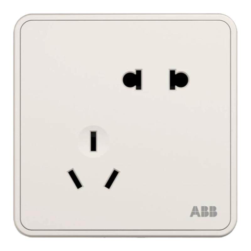 ABB开关插座单控纤悦白色一开开关插座套装