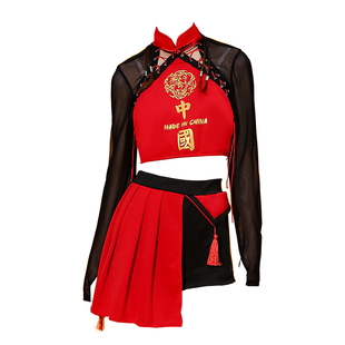 中国风爵士舞蹈服套装性感国潮成人街舞服装kpop打歌服女团演出服