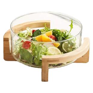 高级感客厅大容量水果碗迎宾果盆钠钙玻璃果盘高颜值透明款沙拉盆