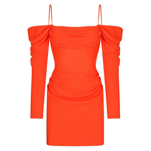 年会晚礼服2025新款时尚一字肩短款个性女装小个子连衣裙生日派对