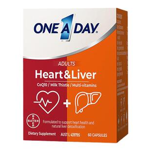拜耳One A Day熬夜心肝宝软胶囊奶蓟草护肝片辅酶Q10保健品解酒