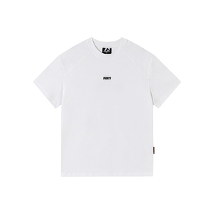 FORNINES正肩合身短袖T恤男女情侣装上衣夏季白色半袖纯棉打底衫