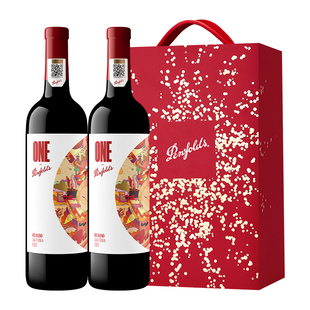 奔富一号红酒高档双支礼盒装官方授权正品加州原瓶进口干红葡萄酒