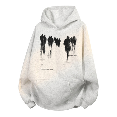 连帽卫衣男款秋冬季2025新款美式高街加绒加厚设计感外套港风上衣