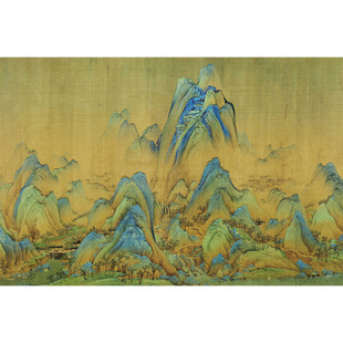 千里江山图茶席桌旗新中式禅意茶桌垫布宋代美学干泡台吸水茶席