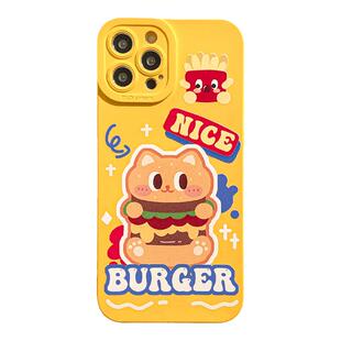 benefit卡通可爱汉堡猫咪17pro16适用于苹果15手机壳13iphone14promax新款12套11情侣xsmax全包xr硅胶8plus防