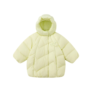 笛莎童装女童羽绒服冬季新款儿童女孩宝宝连帽外套国风红色新年服