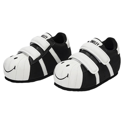 SMILEY笑脸贝壳头黑厚底大头鞋