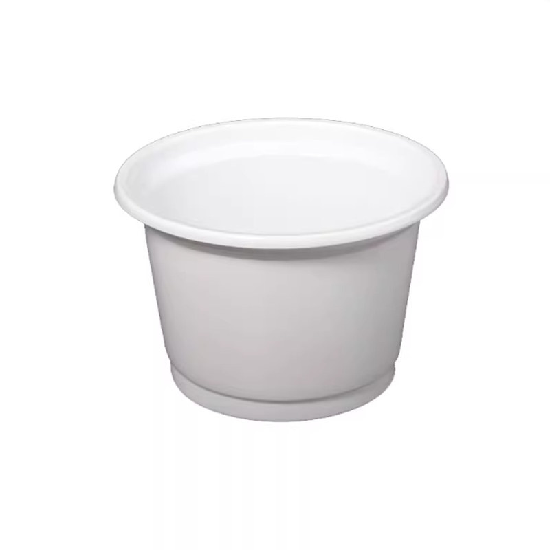 加厚塑料带盖白色透明圆碗