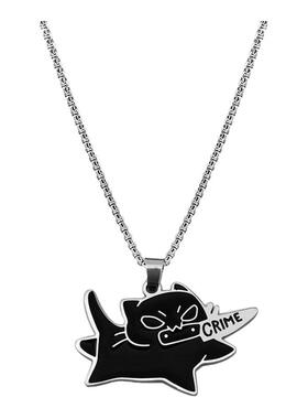 WHYBLUE猫咪项链钛钢不掉色