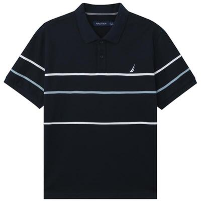 NAUTICA/诺帝卡撞色条纹POLO衫