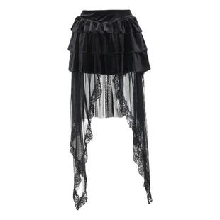 哥特风红黑drama打歌服套装女演出服摇滚穿搭束腰背心拖尾半身裙