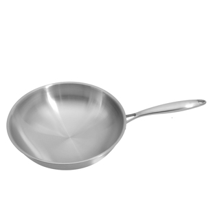 皖骄子316不锈钢圆底炒锅中式炒菜锅无涂层燃气煤气灶凹面电磁炉