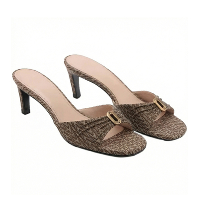 MANGO性感细跟高跟一字拖女