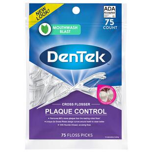 德泰克DenTek超细X双线牙线家庭装大包装剔牙线进口薄荷清新75支