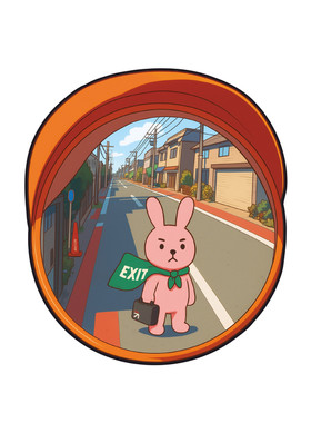 RETLPER反光车贴 原创 兔噜皮 路口若有所思 打破次元 平面贴纸