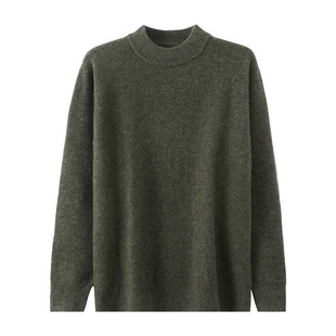 一线成衣半高领加厚山羊绒衫男款宽松针织保暖纯色毛衣打底衫上衣