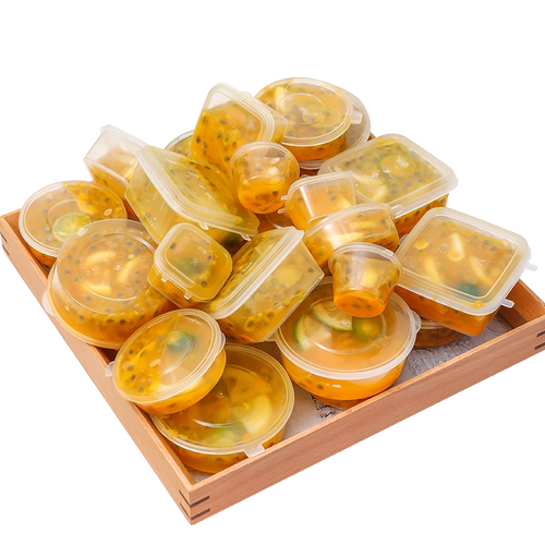 百香果分装盒一次性调料酱料盒食品级打包小料柠檬果茶密封小盒子