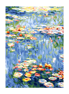 莫奈名画数字油画diy解压填充