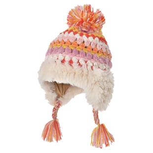 卡蒙儿童帽子女宝宝秋冬季手工编织钩花针织帽软糯毛绒护耳雷锋帽