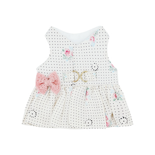 浪漫玫瑰小兔子衣服外出服可爱兔兔宠物公主裙垂耳兔侏儒兔牵引绳