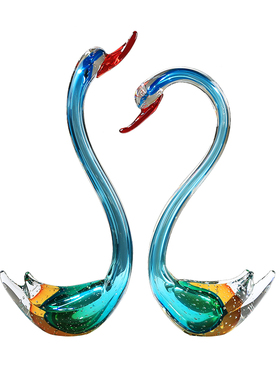 琉璃天鹅摆件艺术大师手作装饰品