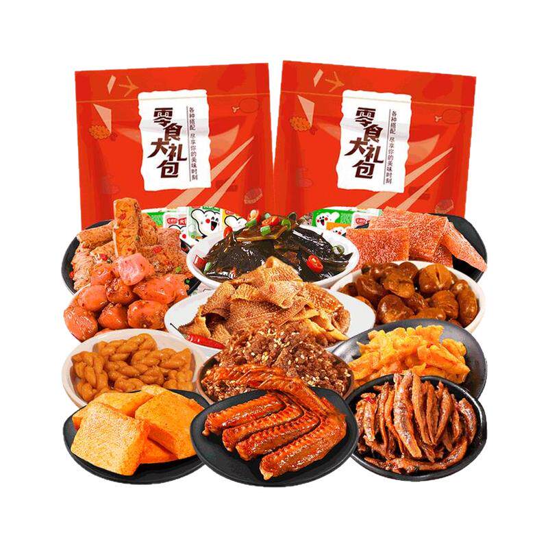 零食大礼包整箱休闲食品小吃辣卤鸭肉零食