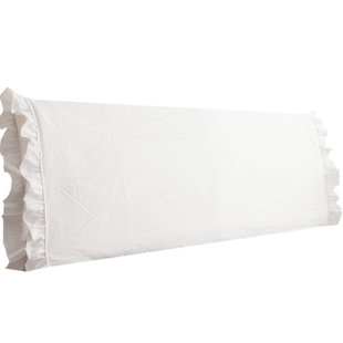 全棉加厚纯白色床头罩布艺夹棉实木防撞海绵床头套保护套绑系带绳