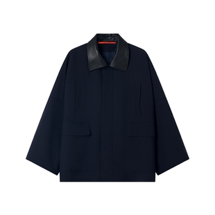 COMMXN·皮领羊毛工装夹克日常休闲百搭宽松外套2026春季新款女装