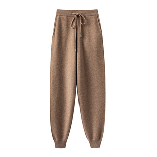 穿上不想脱！重磅加厚～山羊绒裤子女外穿针织运动裤宽松秋冬卫裤