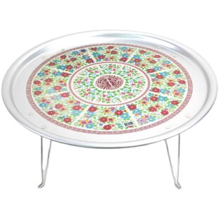 机智的山村生活同款韩国传统铝合金折叠圆形餐客厅韩式吃播饭桌子