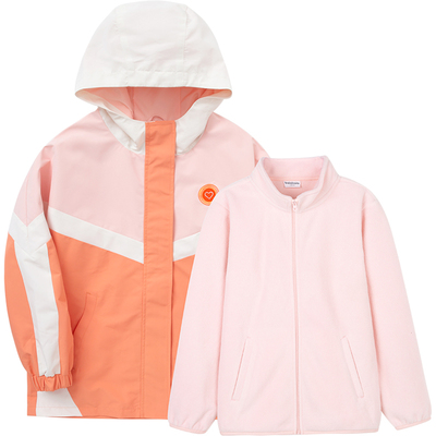 巴拉巴拉儿童外套中大童洋气三合一摇粒绒男童女童宝宝秋季软壳衣