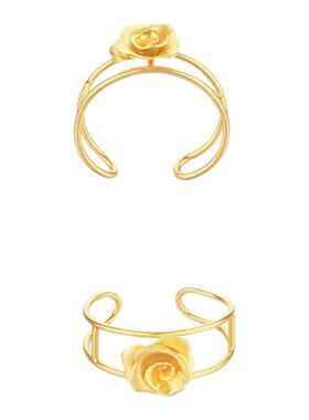 daartemis达弥玫瑰系列拉丝玫瑰花单花开口手镯时尚