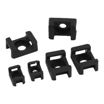 白黑色马鞍式扎带固定座固定卡扣