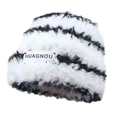 毛绒绒针织帽女款小大头围保暖