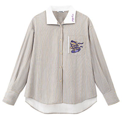 Psychos海盐奶咖蓝色格子衬衫