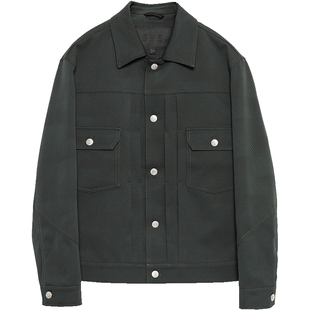 EHE男装斜纹肌理复古精致休闲翻领夹克外套男小众设计感春季新款