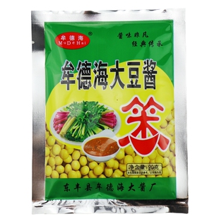 牟德海大豆酱90g*20袋东北笨大酱黄豆酱棒搗大酱臭大酱葱蘸酱美味
