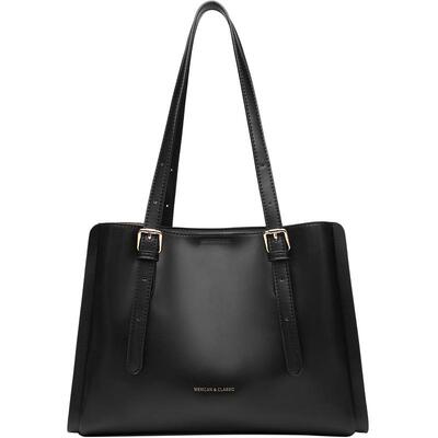 稻草人大容量简约时尚单肩托特包